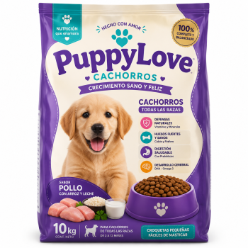 PuppyLove Cachorros Pollo, Arroz y Leche 10 kg