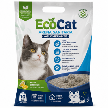 EcoCat Arena Sanitaria Aglomerante Aroma Cítricos 10 kg