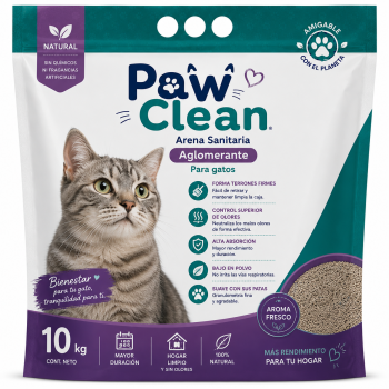 Paw Clean Arena Sanitaria Aglomerante Premium Lavanda 10 kg